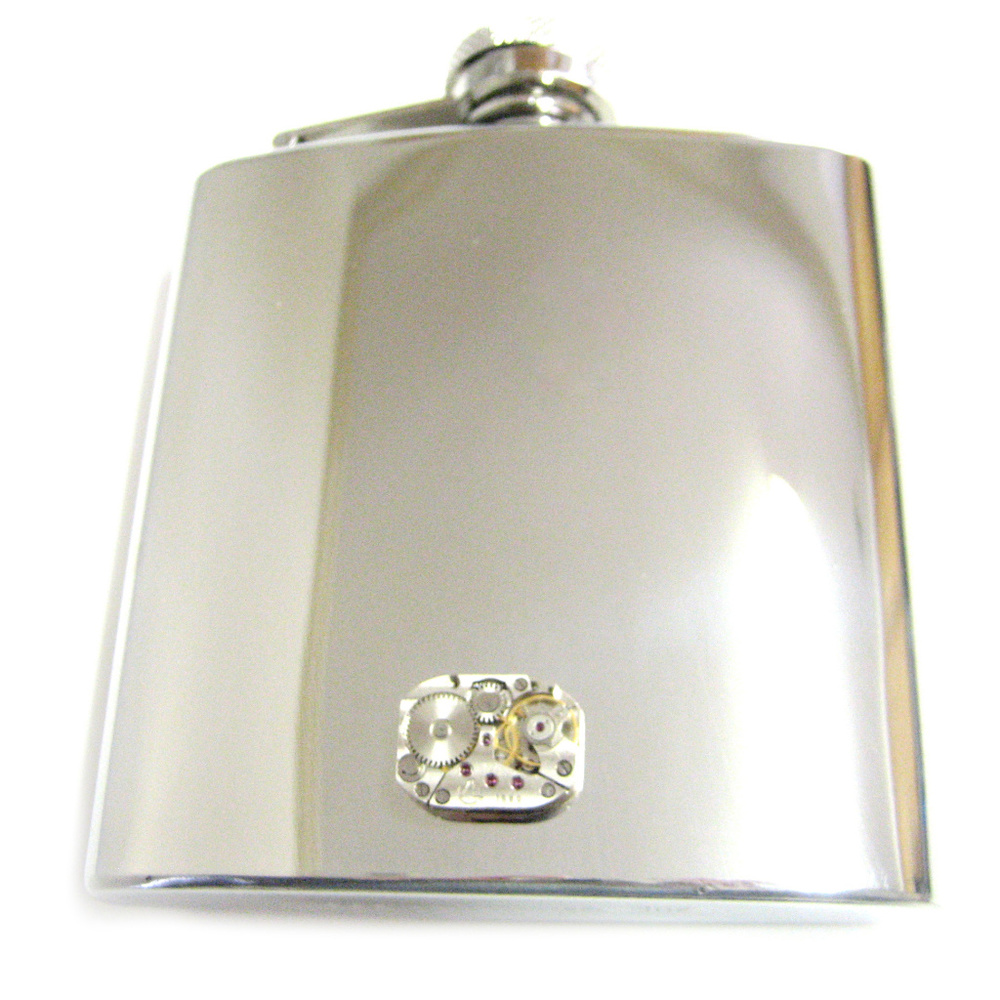 Steampunk Rectangular Watch Gear Flask - image 1